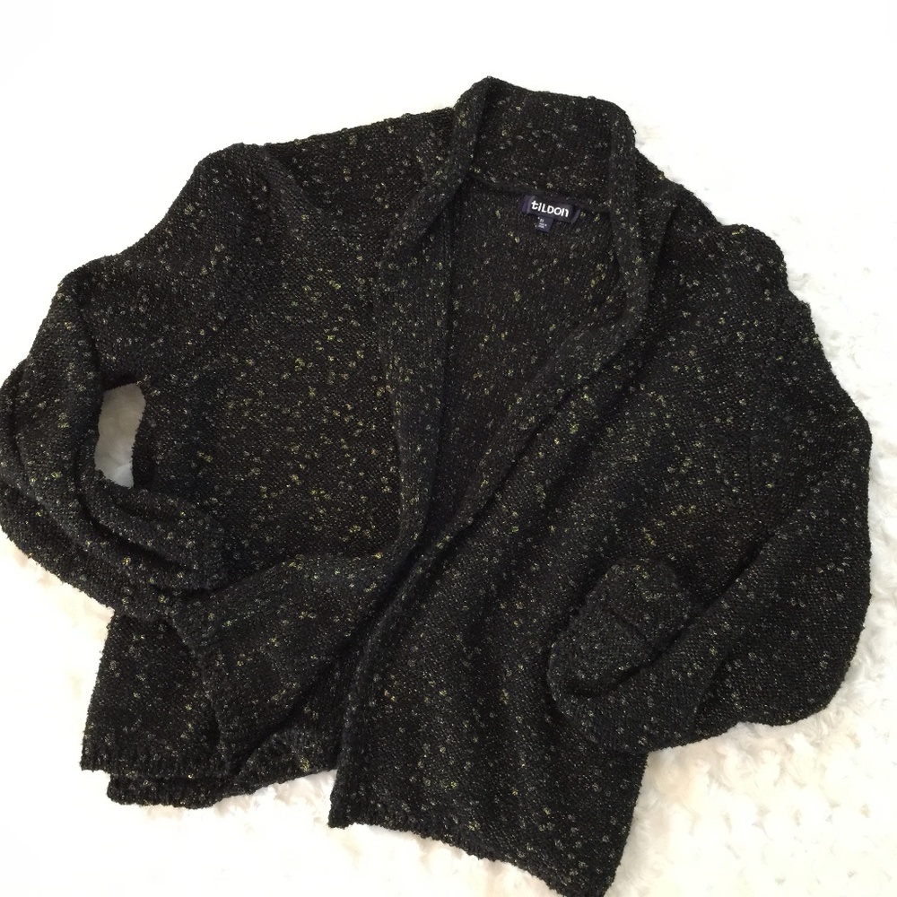 TILDON Black Shimmery Sparkly Sweater